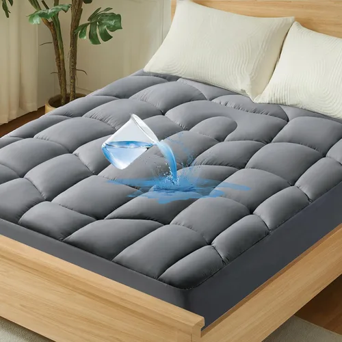 Vista 11 de Unikome Protector de colchón impermeable tamaño individual, funda de cama de microfibra suave y transpirable con bolsillo profundo