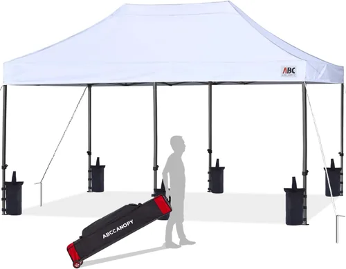 Vista 55 de ABCCANOPY Toldo Desplegable – Carpa/Toldo Portátil para Patio Exterior de 8 x 8 Pies, Resistente para Patio Trasero y Terraza con 4 Sacos de Arena