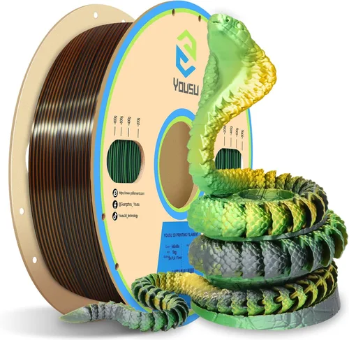 Vista 18 de Yousu Seda de Doble Color Filamento PLA para 3D Impresora Filamento Coextrusión PLA Multicolor Filamento PLA 1.75mm (± 0.03 mm) Compatible