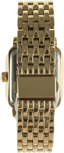 Vista 4 de Peugeot Reloj de vestir rectangular para mujer con bisel decorado de cristal, números romanos y pulsera