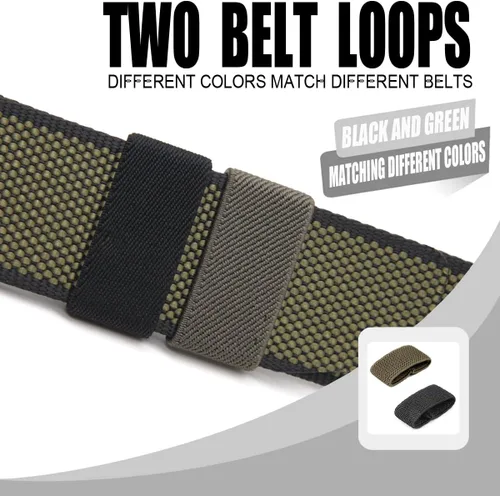 Vista 5 de Cinturón de nailon reversible con hebilla para hombre, cinturones militares al aire libre, cinturón transpirable de doble color, ajustable completo