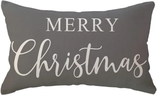 Vista 10 de Fundas de almohada lumbar de Navidad estilo granja, fundas de cojín de vacaciones de invierno, fundas de almohada decorativas rectangulares