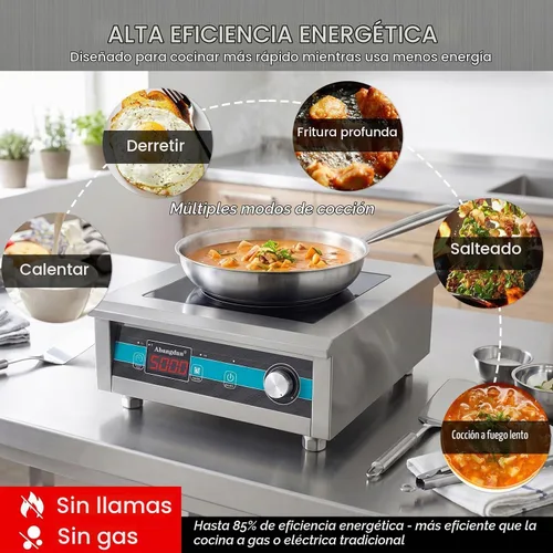 Vista 4 de 5000W - Placa de inducción comercial, quemador de inducción de 220 V