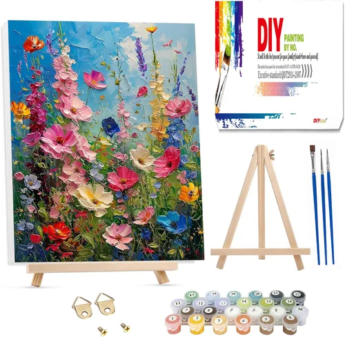 Vista 10 de Hutarosl Pintura por números para adultos, lienzo Aurora por números para adultos, pintura de cielo estrellado por números para adultos, kits
