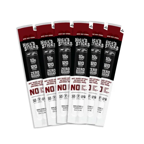 Vista 11 de Nick's Sticks 100% de carne de res alimentada con hierba - sin gluten - aprobados para paleo, keto, whole30 - sin azúcar, soya, antibióticos u
