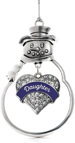 Vista 79 de Inspired Silver - Big Sis - Adorno de Navidad plateado - Adorno de árbol de Navidad con dije de corazón con circonita cúbica - Decoración colgante