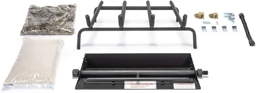 Vista 3 de Peterson Real Fyre - Juego de troncos de roble dividido de 18 pulgadas con quemador de llama doble G45 ventilado, luz de fósforo (gas natural)
