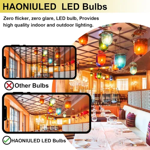 Vista 5 de Bombillas LED de 10 W 1100 lúmenes, luz blanca cálida de 2700 K, equivalente a 100 vatios, base E12, bombilla LED de mazorca no regulable, paquete