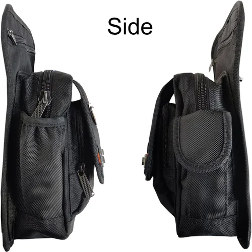 Vista 5 de Bolsa de nailon para la pierna, bolsa de muslo Riñonera táctica para hombro, Negro -, M