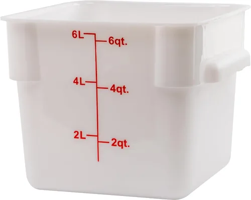 Vista 22 de Winco Contenedor cuadrado de almacenamiento, 22 cuartos de galón, blanco, mediano