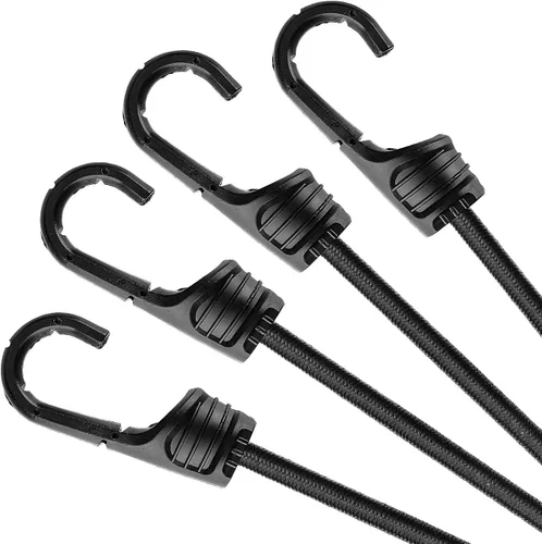 Vista 10 de ZHOUBIN Cuerdas elásticas negras de 24 pulgadas con ganchos resistentes, 1 unidad