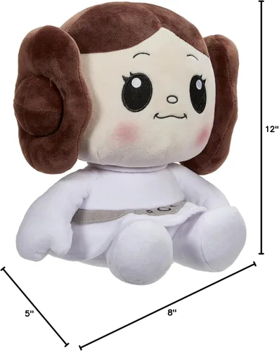 Vista 6 de Mattel Star Wars Return of the Jedi Snug Club Juguete de Peluche, Muñeca de Personaje Suave de la Princesa Leia, Coleccionable del 40º Aniversario