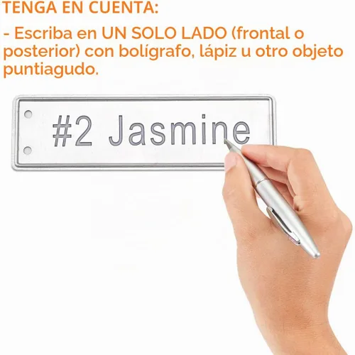 Vista 3 de Etiquetas de aluminio para plantas, etiquetas de metal de doble cara, árbol