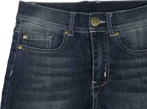 Vista 3 de Bienzoe Pantalones cortos de mezclilla para niñas pantalones cortos elásticos de cintura baja para niños, para usar todo el día, perfectos