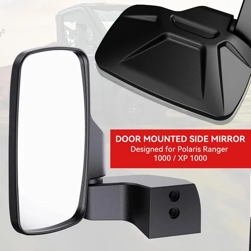 Vista 5 de Espejos Laterales Ranger Montados en Puerta, Espejos Laterales UTV Esploratori para Puerta Completa Polaris Ranger Compatible con Polaris Ranger