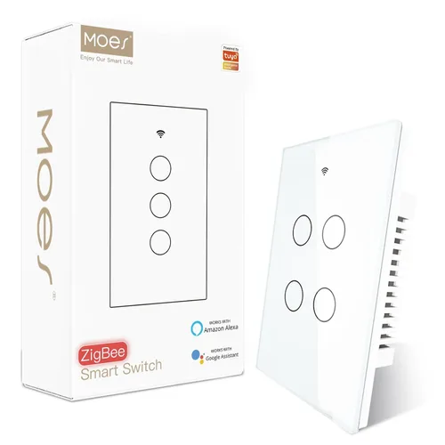 Vista 9 de MOES Zigbee - Interruptor inteligente de 1 banda, requiere MOES Zigbee Hub y cable neutro, interruptor de luz inteligente de un solo polo, funciona