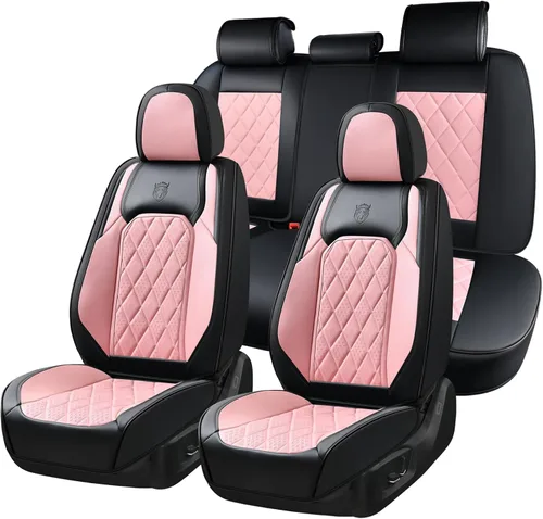 Vista 20 de Coverado Fundas de Asientos Delanteros, Funda de Asiento de Cuero Sintético de Lujo Impermeable, Protector de Asiento de Coche Beige, Funda