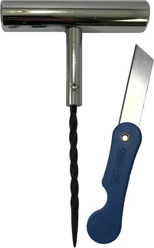 Vista 6 de Kit de tapones para neumáticos de 65 piezas, kit de reparación de neumáticos planos, sonda de enchufe resistente y herramienta de aguja, fijación