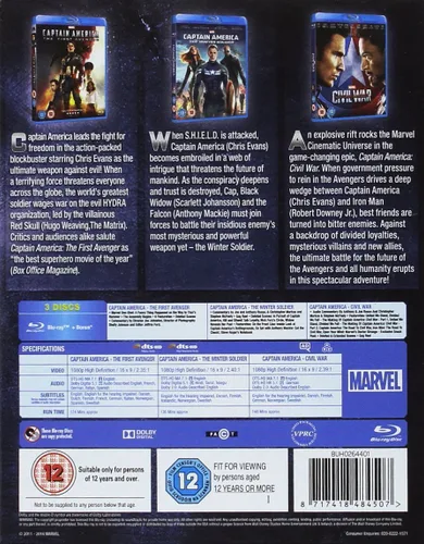 Vista 5 de Iron Man 1-3 (Complete Collection Box-Set) - Captain America 1-3 (Complete Collection Box-Set) - Marvel 6 Movie Bundling Blu-ray