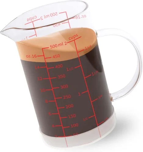 Vista 10 de Newness Taza medidora de vidrio con asa, 10.1 fl oz (0.3 litros, 1 1/4 taza) taza medidora con tres escalas (OZ, taza, ML/CC) y pico en forma de V