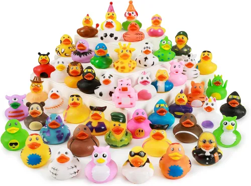 Vista 9 de XY-WQ Paquete de 50 patos de goma para patitos Jeeps, surtido de juguetes