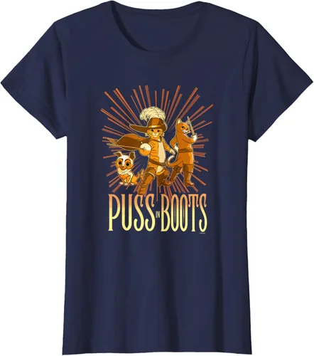 Vista 31 de DreamWorks Puss in Boots: The Last Wish Cat Trio Poster - Camiseta pequeña Negro