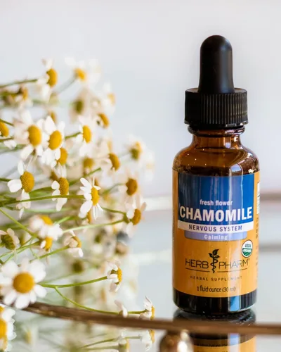 Vista 3 de Herb Pharm Extracto líquido de manzanilla: USDA Orgánico Apoyo calmante del sistema nervioso, suplemento de manzanilla de apoyo al estrés