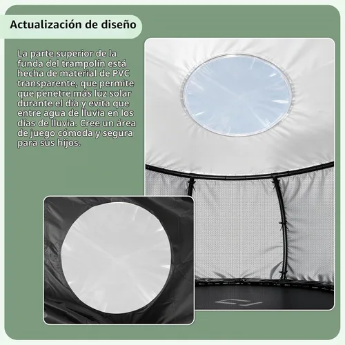 Vista 5 de COSHNIBI Cubierta redonda para cama elástica al aire libre, tienda de campaña de 8 pies, adecuada para cama elástica redonda de 6 postes curvos