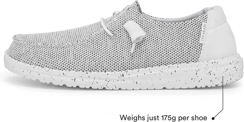 Vista 3 de Hey Dude Wendy Chambray - Zapatos de mujer, mocasines con cordones para mujer, cómodos y ligeros