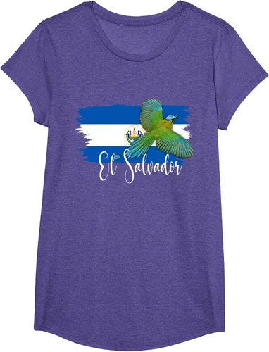 Vista 18 de Camiseta con la bandera de El Salvador, mapa de El Salvador, camiseta de Salvador para mujer, Negro