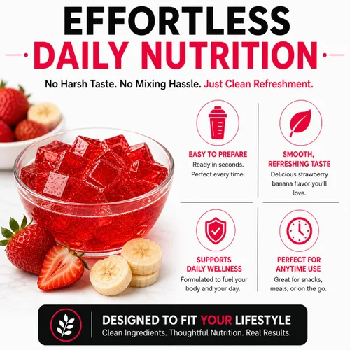 Vista 6 de PROTIFIT - Gelatina de plátano y fresa alta en proteínas, 0.53 oz de proteína baja en calorías, baja en carbohidratos, sin grasa, sin azúcar