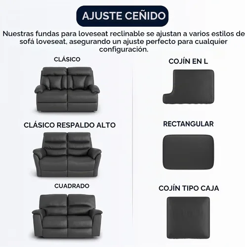 Vista 5 de PAULATO BY GA.I.CO. Funda para sofá biplaza reclinable, funda reclinable, funda de tela suave, protector elástico de ajuste de forma de 1 pieza