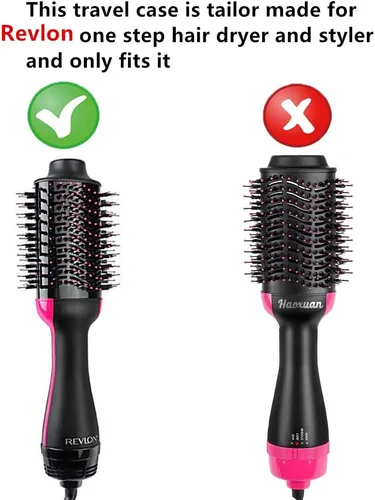 Vista 9 de Brappo Funda de viaje portátil dura compatible con Revlon One-Step Volumizer Original 1.0 Secador de pelo y cepillo de aire caliente. (Sólo funda)