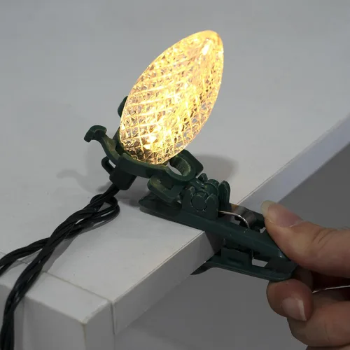 Vista 7 de Dazzle Bright - Guirnalda de luces LED C9 para Navidad de 66 pies con 100 LED, impermeables, conectables, luces de hadas con temporizador y 100