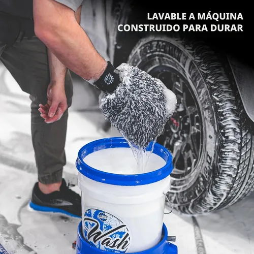 Vista 7 de The Rag Company Cyclone Ultra - Manopla de lavado de auto, azul + negro, 8