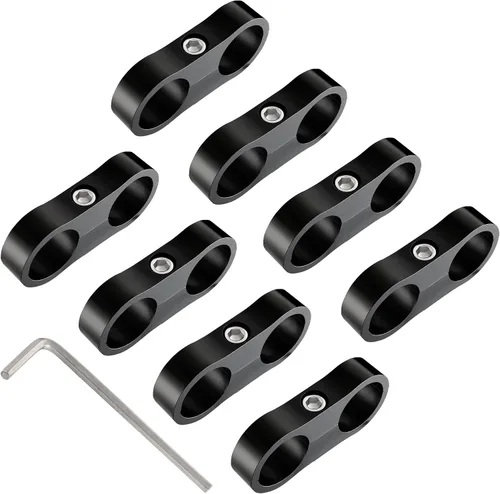 Vista 15 de EVIL ENERGY 4AN Abrazadera Separadora de Manguera, Abrazadera de Montaje de Línea de Combustible AN4 de Aluminio Negro 4PCS