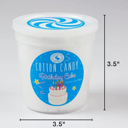 Vista 3 de Recuerdos de algodón de azúcar para pastel de cumpleaños (juego de 4) – Ideas únicas para vacaciones, cumpleaños, celebraciones, recuerdos de fiesta