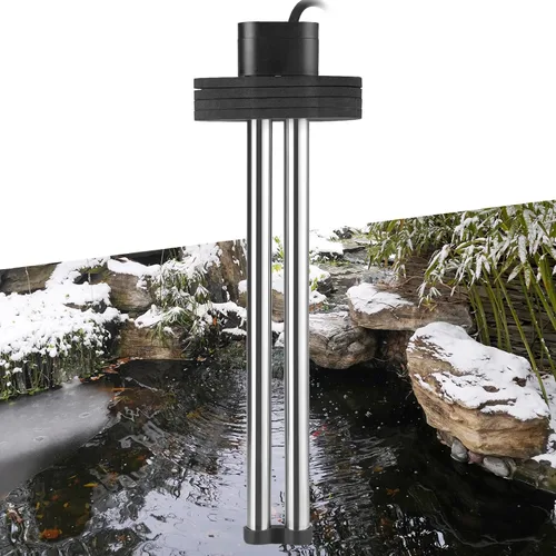 Vista 9 de HITOP Calentador de estanque para exteriores, calentador de acuario de 150 W, 300 W, 600 W, para estanques pequeños, descongelador de estanques