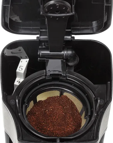 Vista 2 de Capresso Mini cafetera de goteo de 5 tazas, negro y acero inoxidable