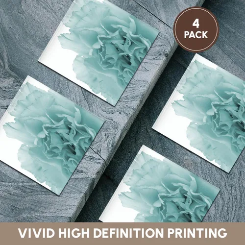 Vista 6 de Yves Creaciones Florals y ramilletes – Delicado azul gris flor – Posavasos