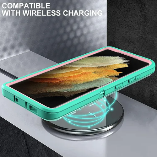 Vista 7 de Funda para S21 Ultra, funda para Samsung Galaxy S21 Ultra con protector de pantalla de TPU flexible autorreparable (paquete de 2), funda de Azul