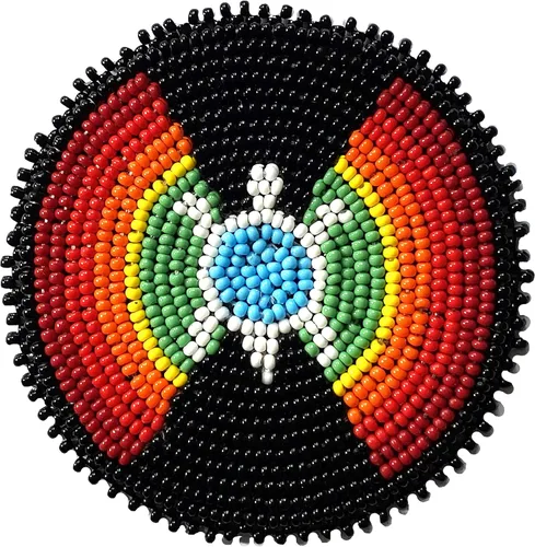 Vista 10 de Parche de roseta de cuentas de semilla con medallón 2.5 pulgadas redondo (Águila Calva 1)