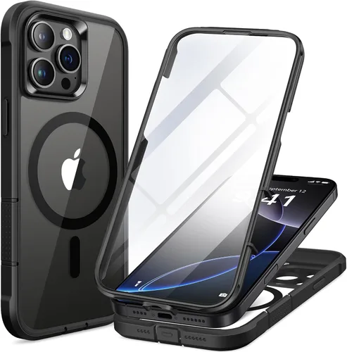 Vista 125 de BERFY Funda para iPhone 12 Pro Max, compatible con MagSafe, protector de pantalla de privacidad integrado y protección de cámara, antiespía