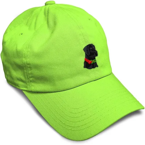 Vista 24 de Gorra de béisbol suave negra con cabeza de laboratorio bordada para perros, sarga de laboratorio negra, de algodón, con mosca de dragón, sombreros