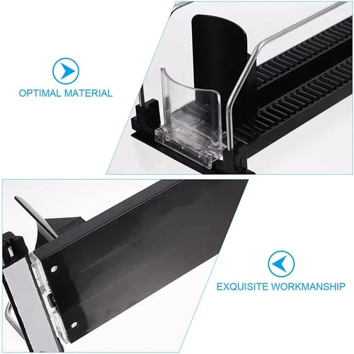 Vista 4 de Organizador de bebidas para nevera, dispensador de latas de soda con deslizador automático, organizador de botellas de refrigerador, soporte