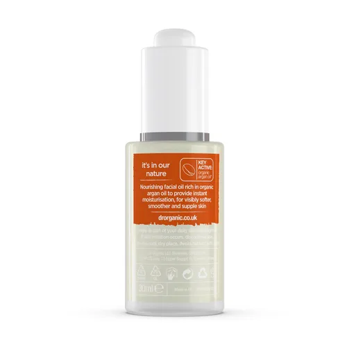 Vista 4 de Dr. Organic Aceite facial de argán marroquí Nutritivo para un envejecimiento saludable, no grasoso, suaviza y repone la piel, natural, vegano