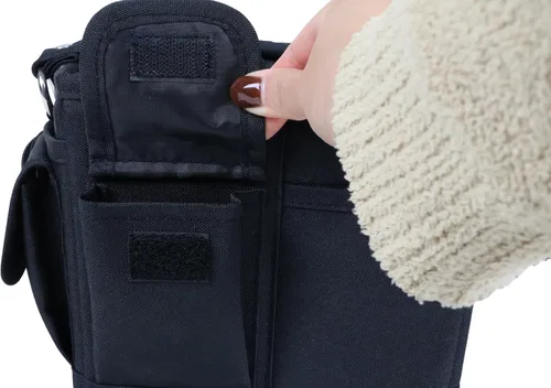 Vista 7 de Everything Mary Junior Deluxe Store & Tote Organizer - Bolso negro para manualidades con asas, organizador de almacenamiento plegable para álbumes