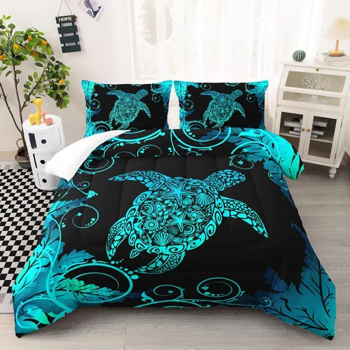 Vista 9 de AILONEN Juego de edredón con cabeza de lobo impresa tamaño individual, juego de ropa de cama de lobo para la noche para niños y hombres, juego
