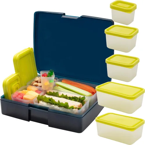 Vista 8 de BENTOLOGY - Lonchera Bento a prueba de fugas con 5 recipientes extraíbles - Fruta/Multicolor