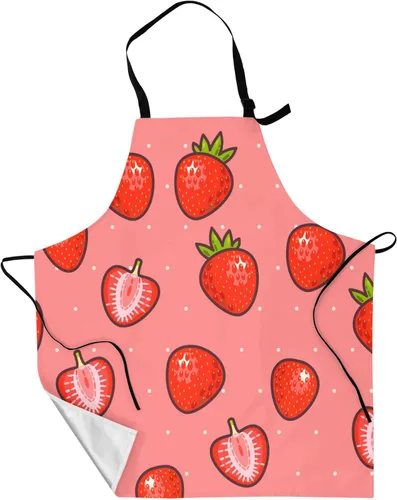 Vista 8 de Gkyygk Delantal para mujer con bolsillos, correa ajustable en el cuello y lazos en la cintura para cocinar, hornear, barbacoa, hombres y mujeres